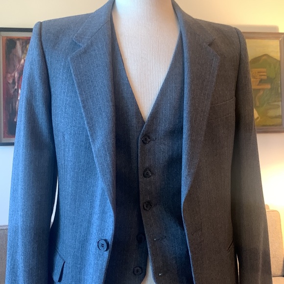 Yves Saint Laurent Suits & Blazers Ysl 3 Piece Suit Gray Pinstripe